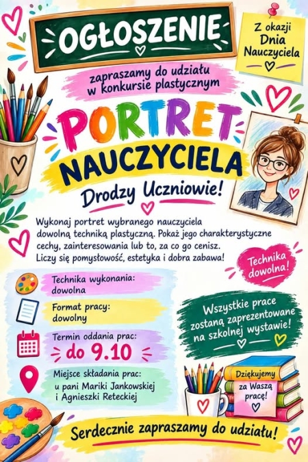 Konkurs plastyczny Portret Nauczyciela